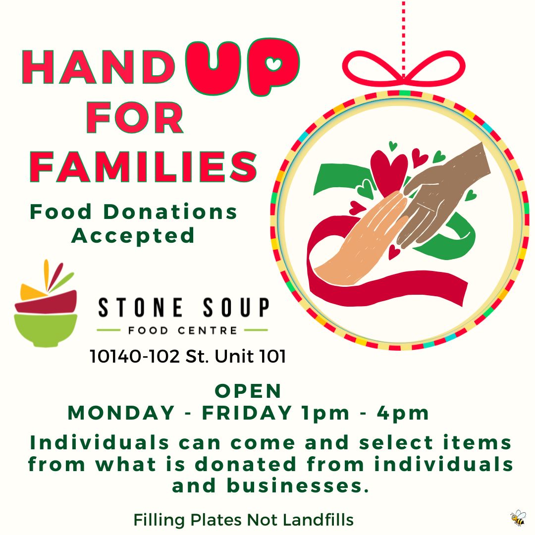 Stone Soup Filling Plates Not Landfills Hand-up in December.