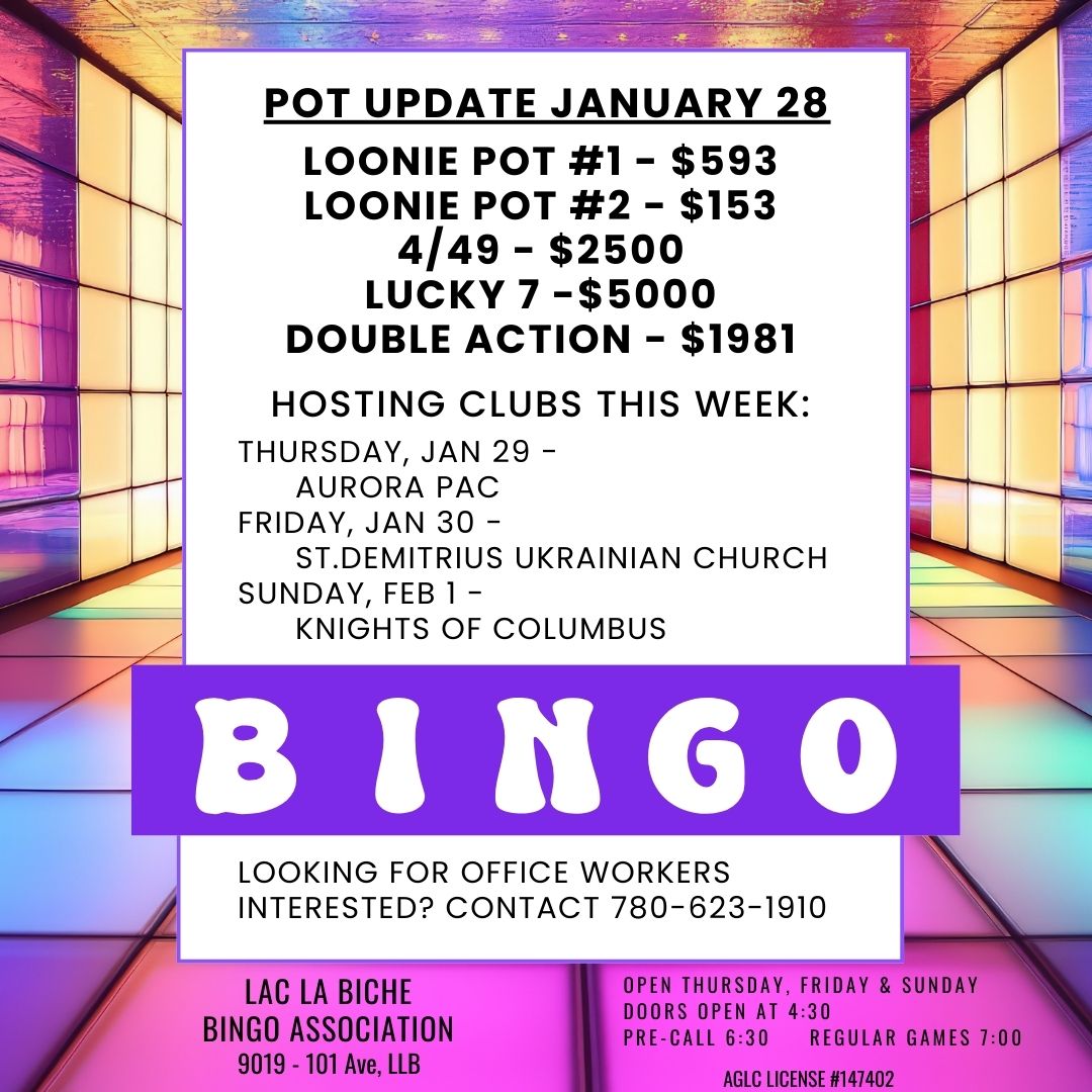 Bingo Pot Update for January 28, 2026.