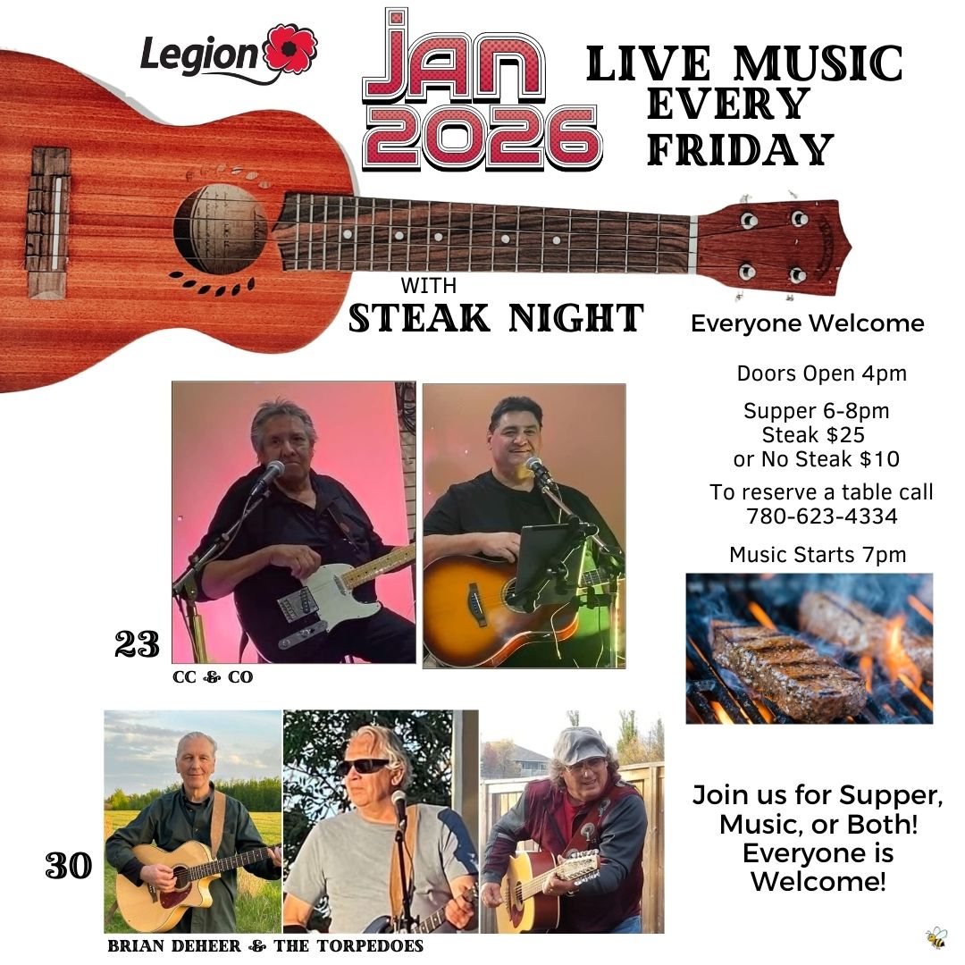 Legion Jan 2026 Steak and Music Fridays.