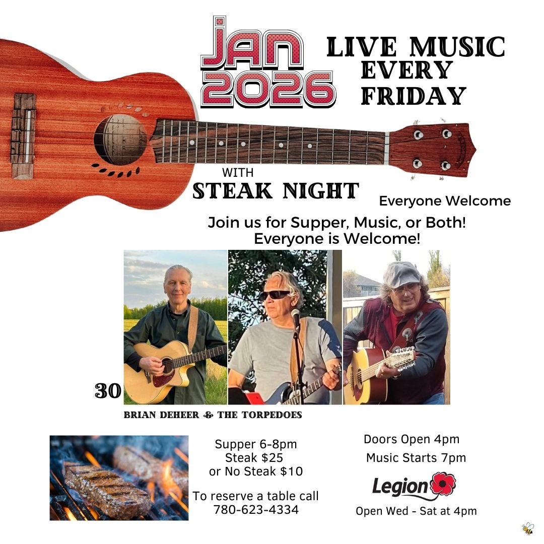 Legion Jan 2026 Steak and Music Friday, Jan 30, 2026.