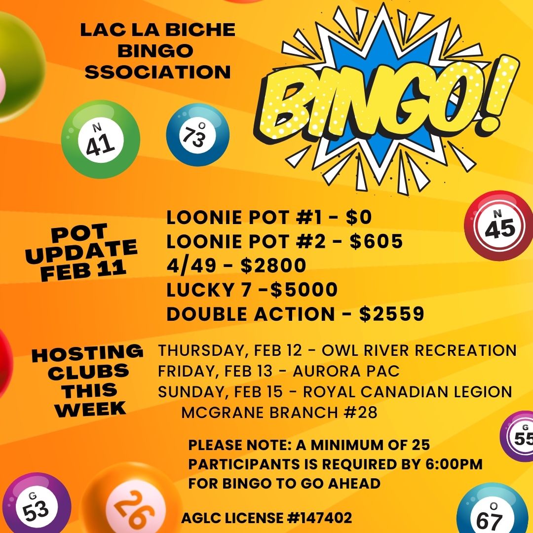 Bingo Pot Updates for Feb 11, 2026