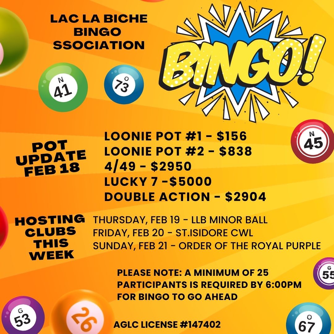 Bingo Pot Update for Feb 18, 2026.