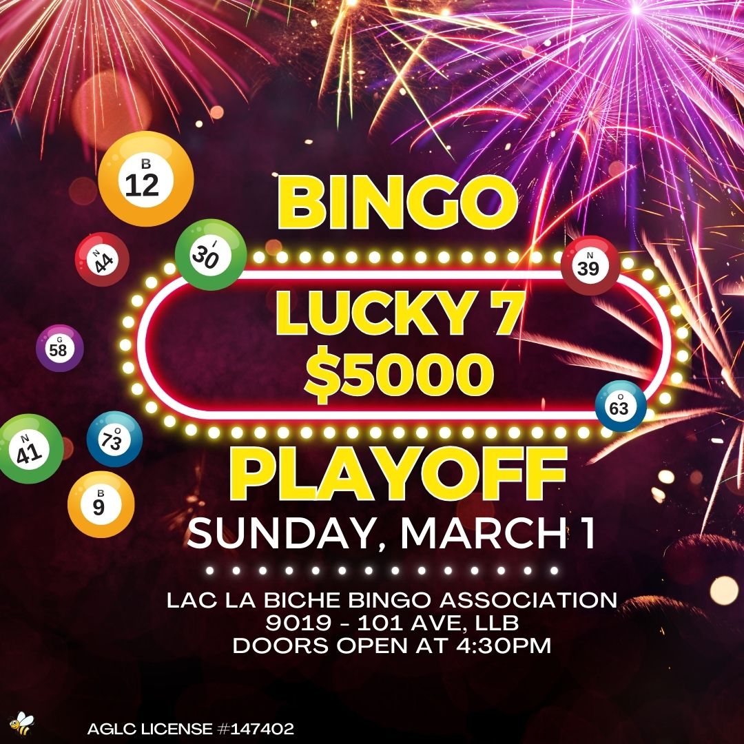 Lucky 7 Playoff LLB Bingo March 1, 2026.