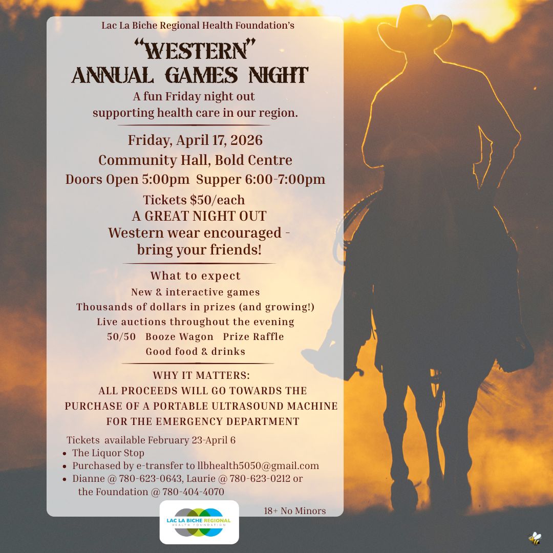 LLB Regional Health Foundation Save the Date Game Night April 17,25.