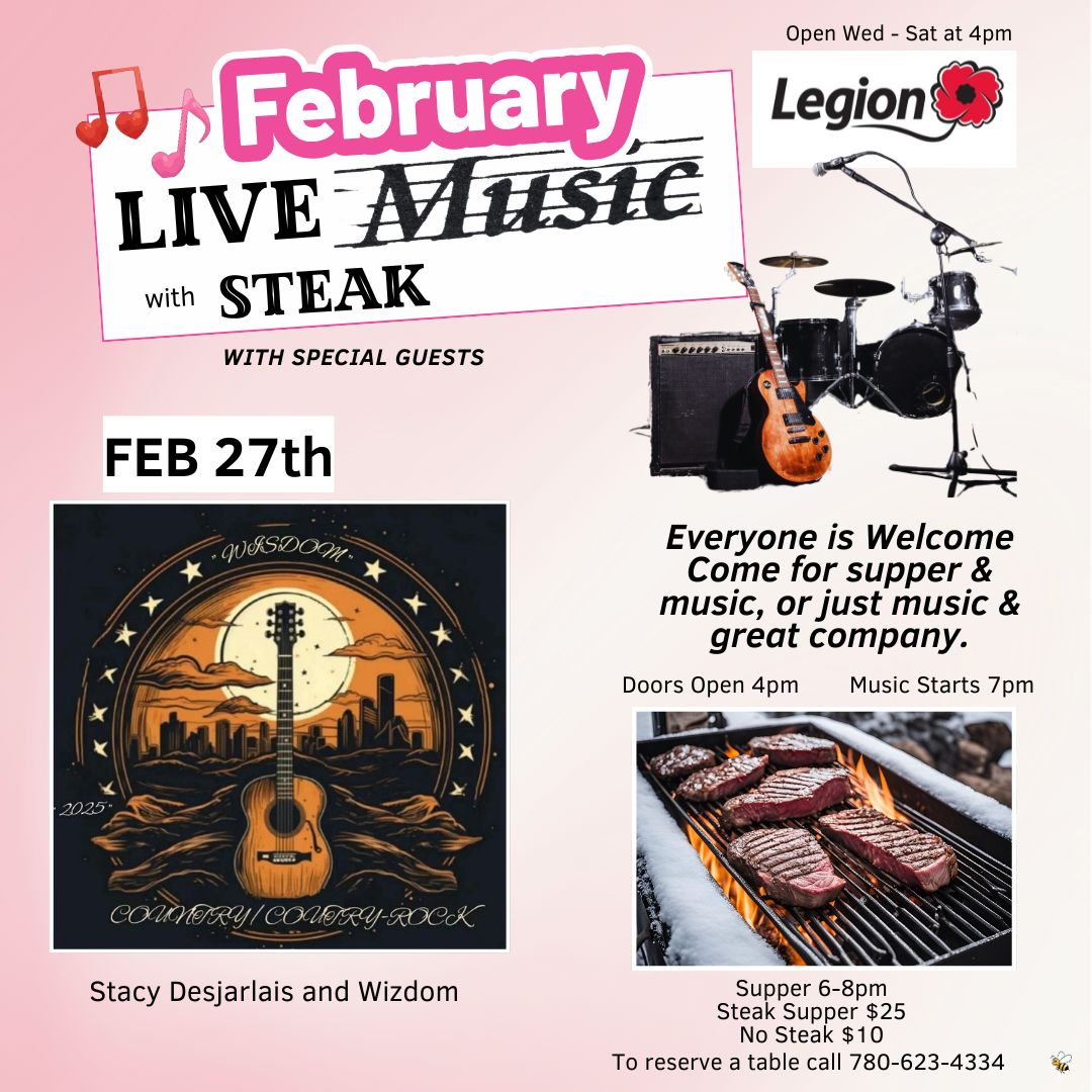 Legion Feb 27, 2026 Steak and Live Music.