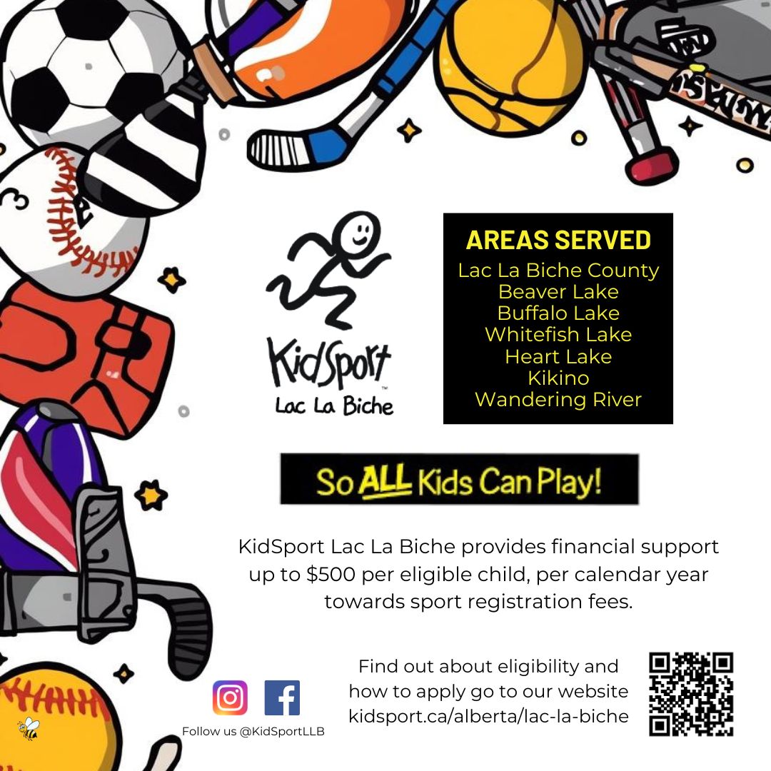 KidSport Expanded Areas Served Lac La Biche County.