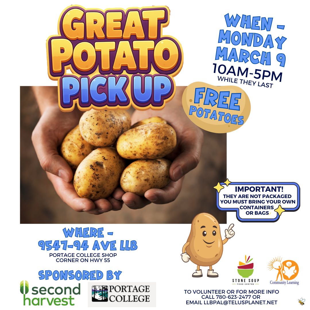 Stone Soup Community Learning Great Potato Pick UP March 9, 2026.