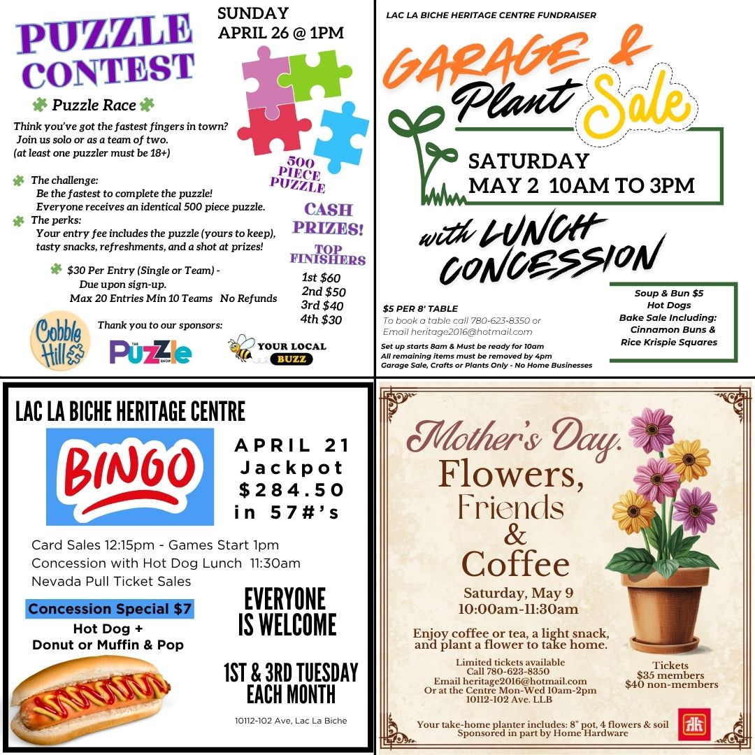 LLB Heritage Centre Happeings April and May 2026.