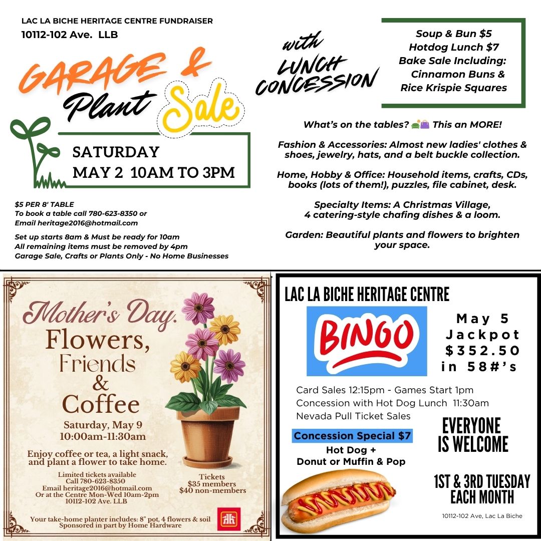 LLB Heritage Centre Upcoming Events April 28, 2026.