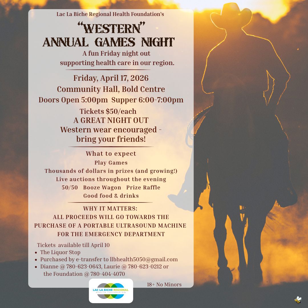 LLB Regional Health Foundation Western Games Night April 17,25.