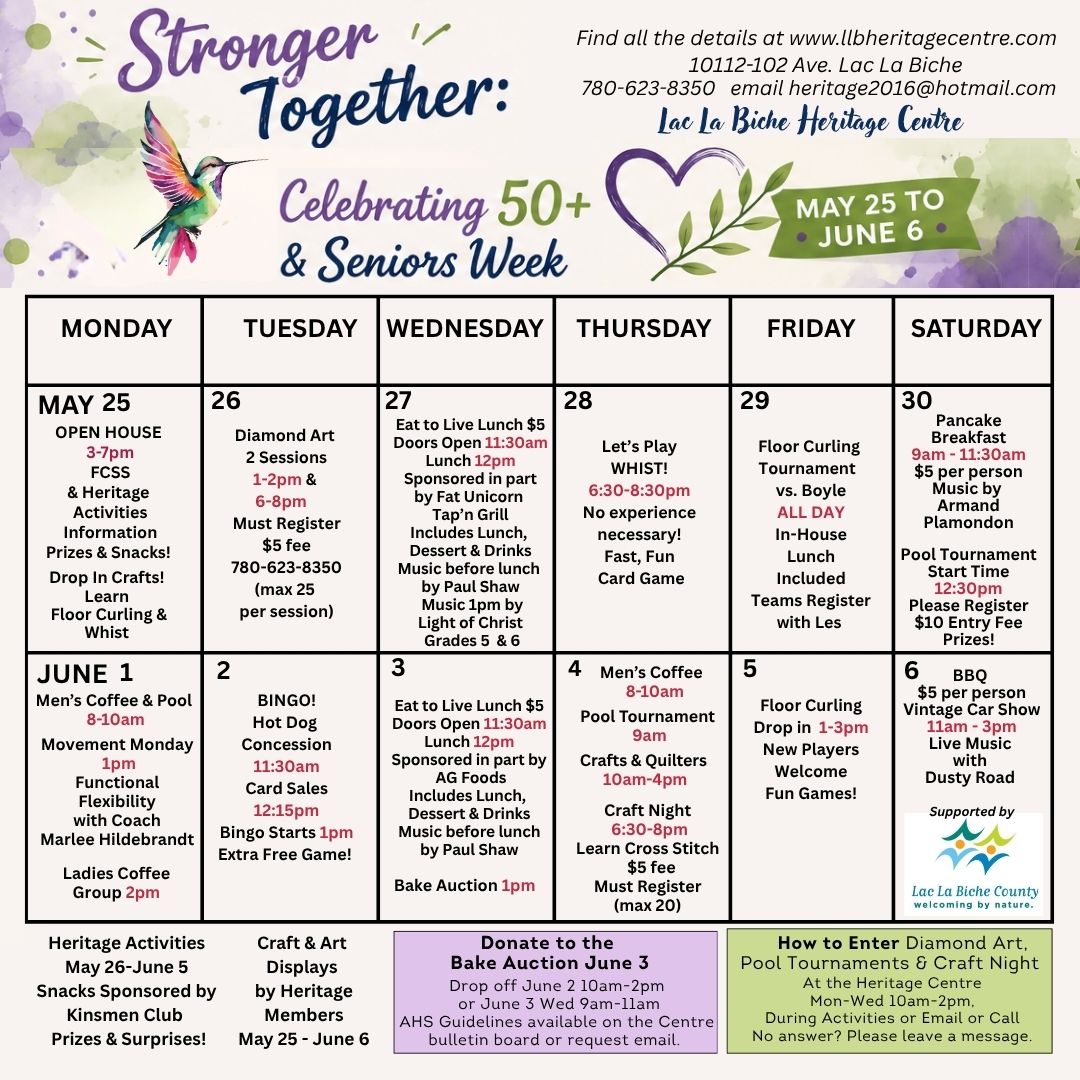 50 Plus Seniors Week May 25 to June 6, 2026.