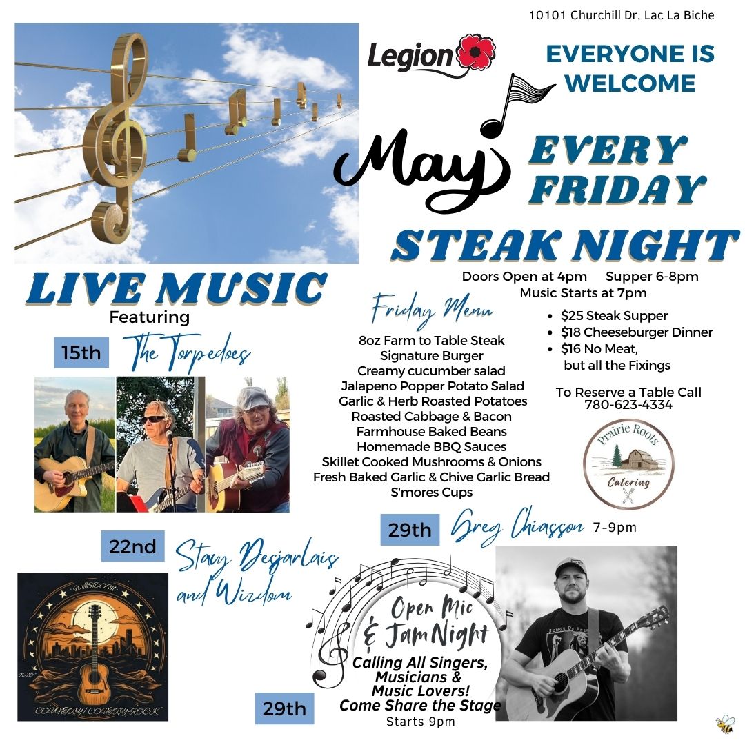 Legion Live Music and Steak Night May 15, 2026.