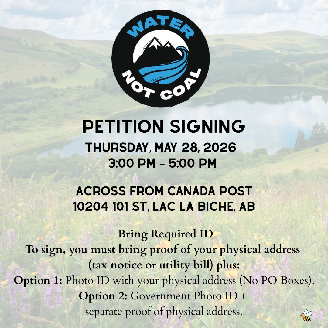 Water Not Coal Petition Signing May 28, 2026.