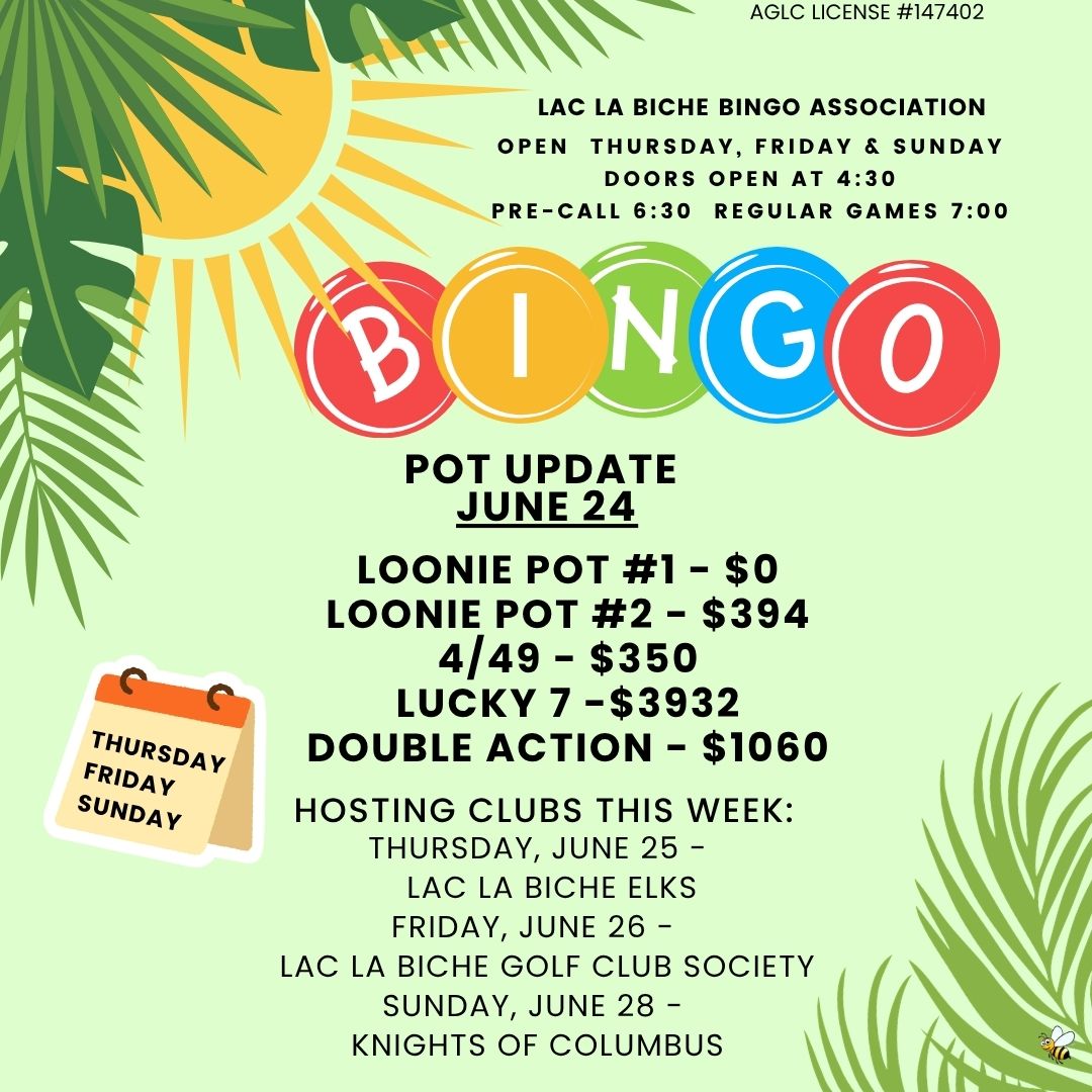 Bingo Pot Updates for June 24, 2026.