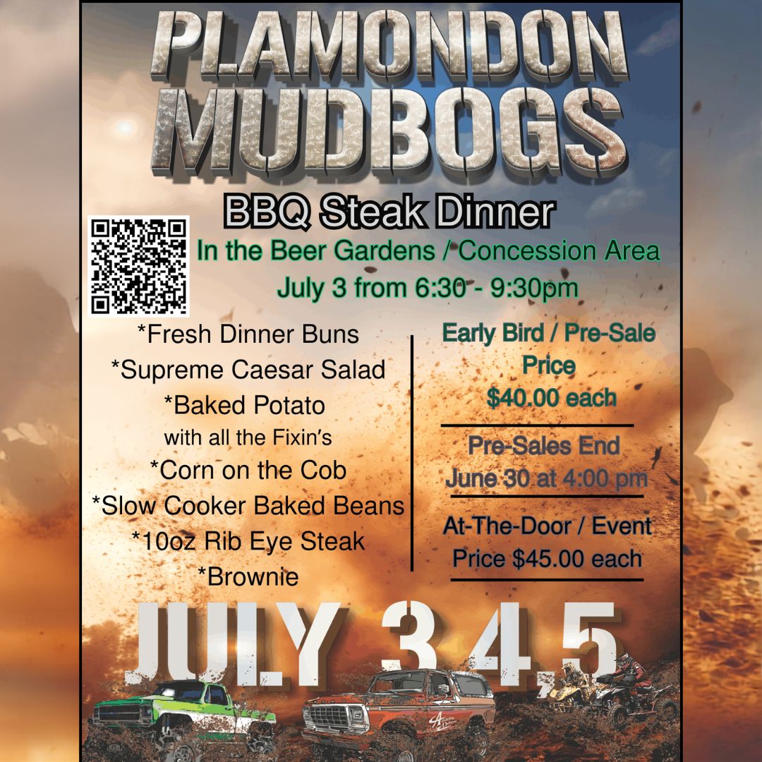 Plamondon Mudbogs Steak Dinner 2026.