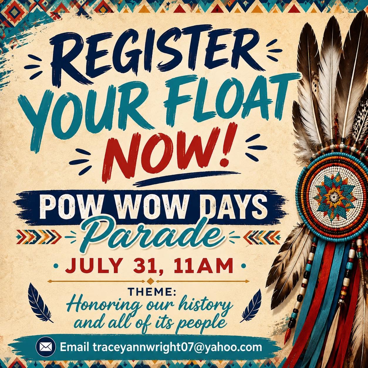 Pow Wow Days Parade July 31, 2026.