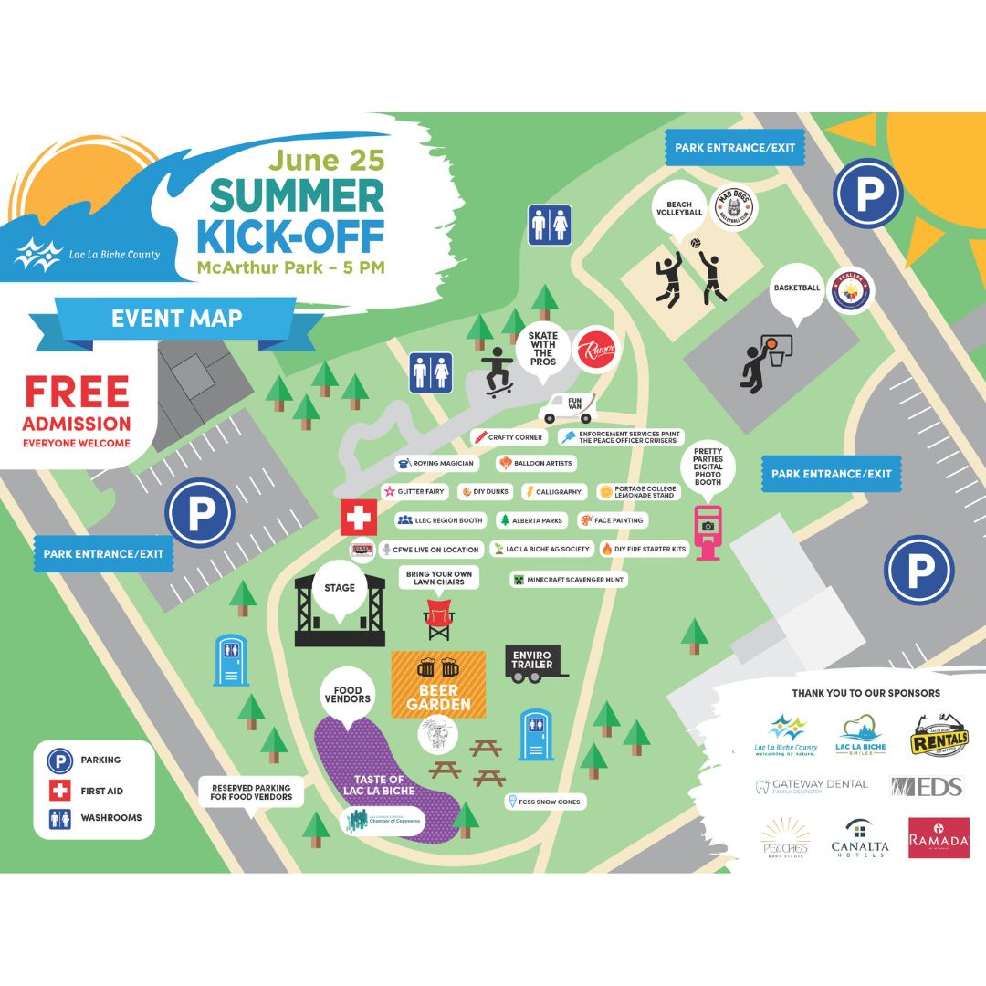 Summer Kick Off June 25, 2026 Map.