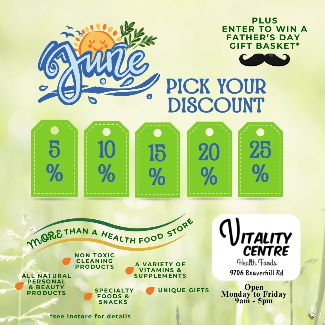 Vitality Centre Health Foods June Pick Your Discount 2026.