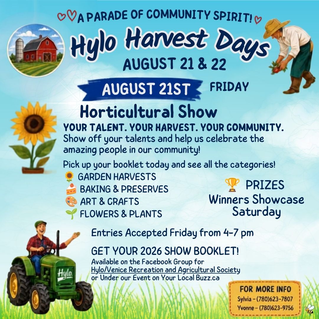 Hylo Harvest Days Horticulture Show August 21, 2026.