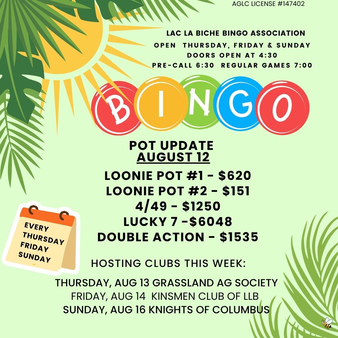 Bingo Pot Updates for Aug 12, 2026.