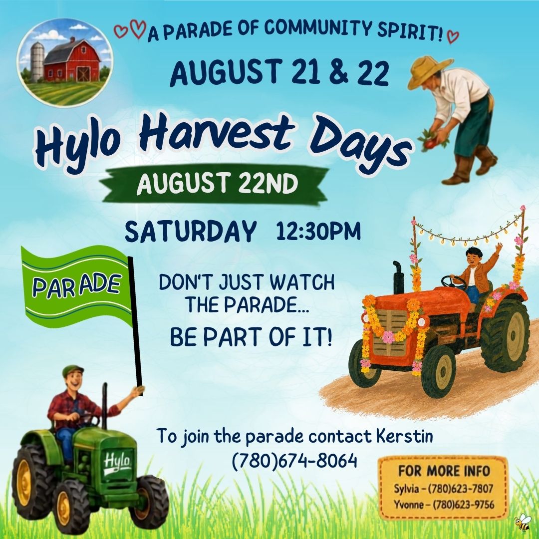 Hylo Harvest Days Parade August 22, 2026.