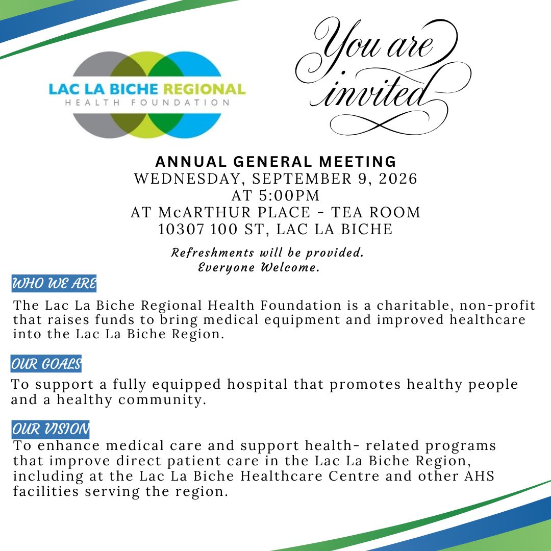 Regional Health Foundation AGM Sept 9, 2026.