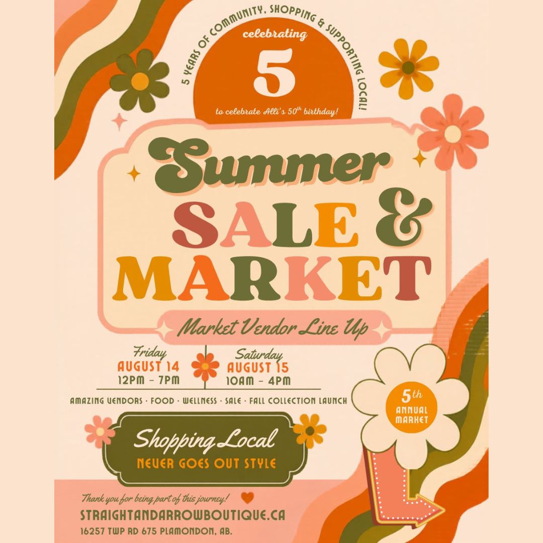 Summer Sale and Market Aug 14 and 15, 2026.
