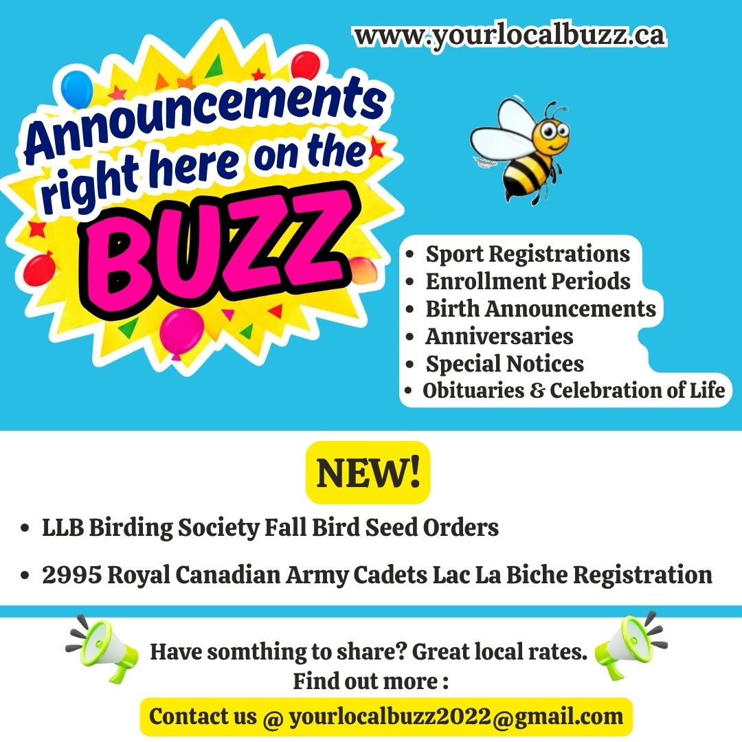 Announcements on Your Local Buzz.