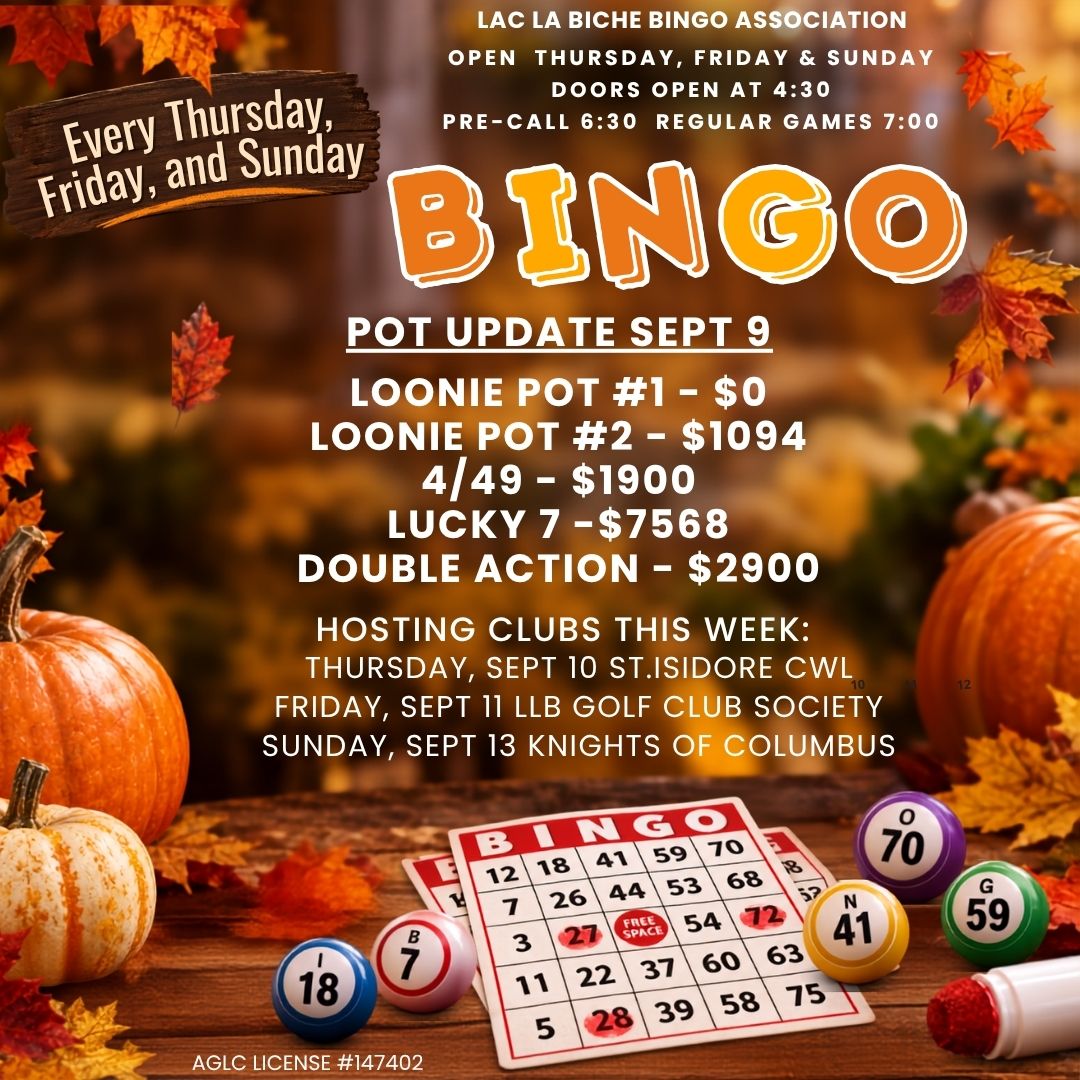 Bingo Pot Updates for Sept 9, 2026.