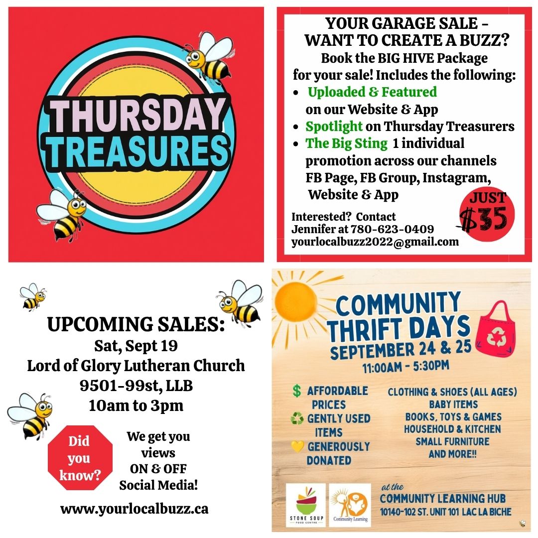 Garage Sale Thursday Sept 17, 2026.