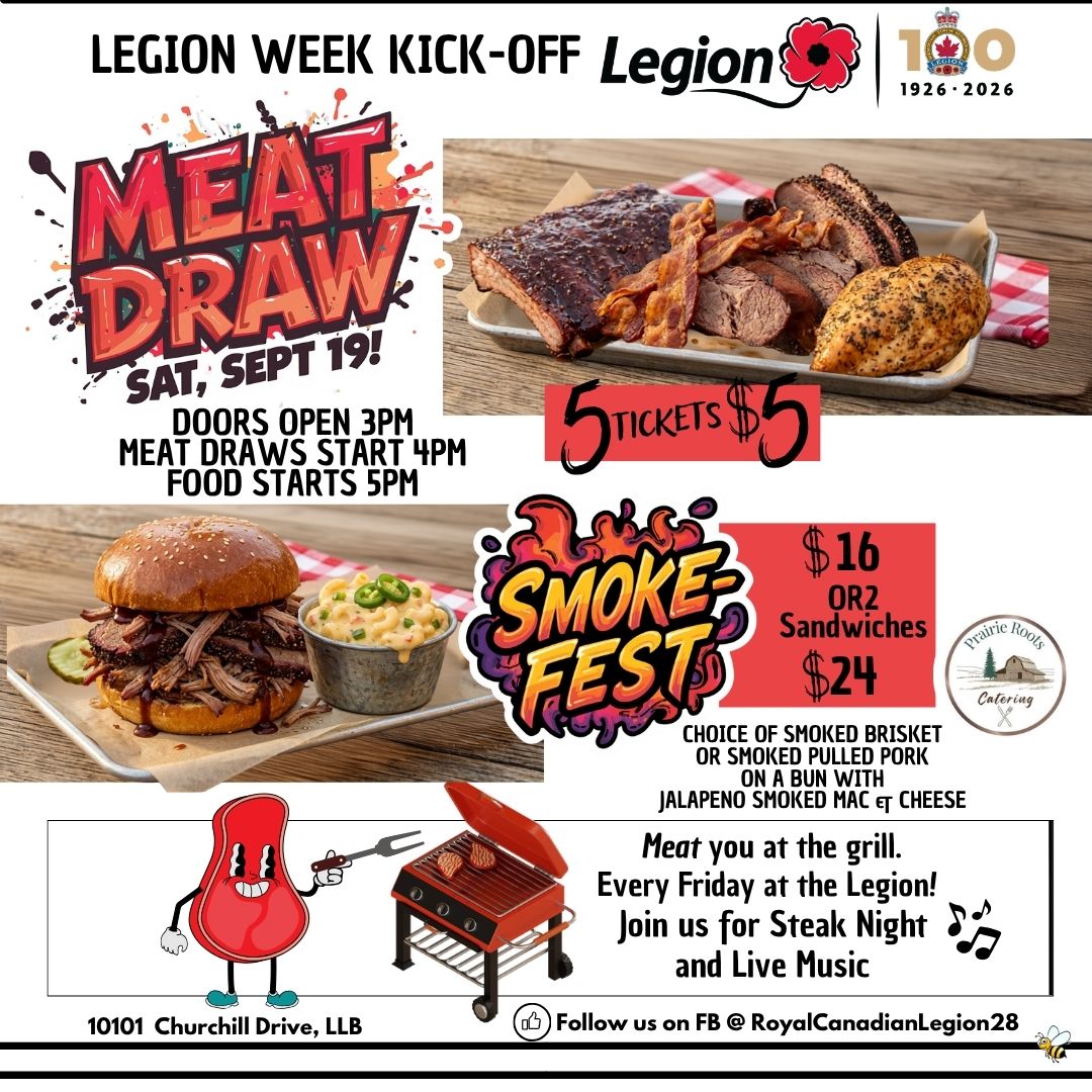 Meat Draw and Smoke-Fest Legion September 19, 2026.