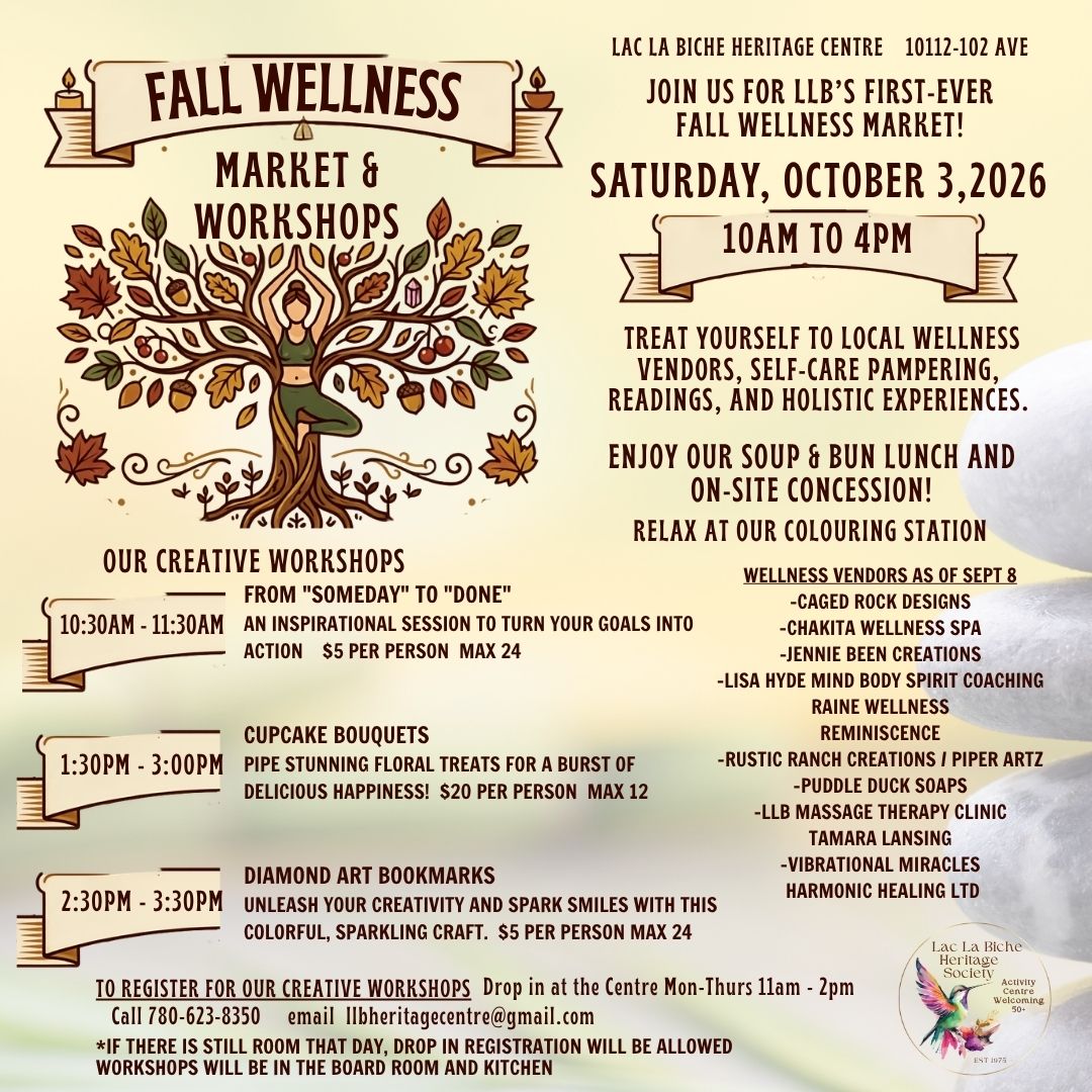 Fall Wellness Market and Workshops Oct 3, 2026.