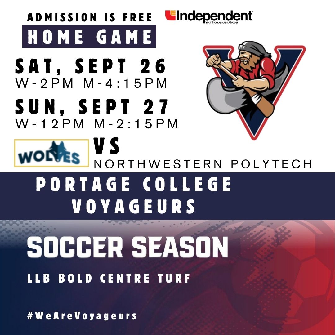Voyageurs Soccer Sept 26 and 27, 2026.