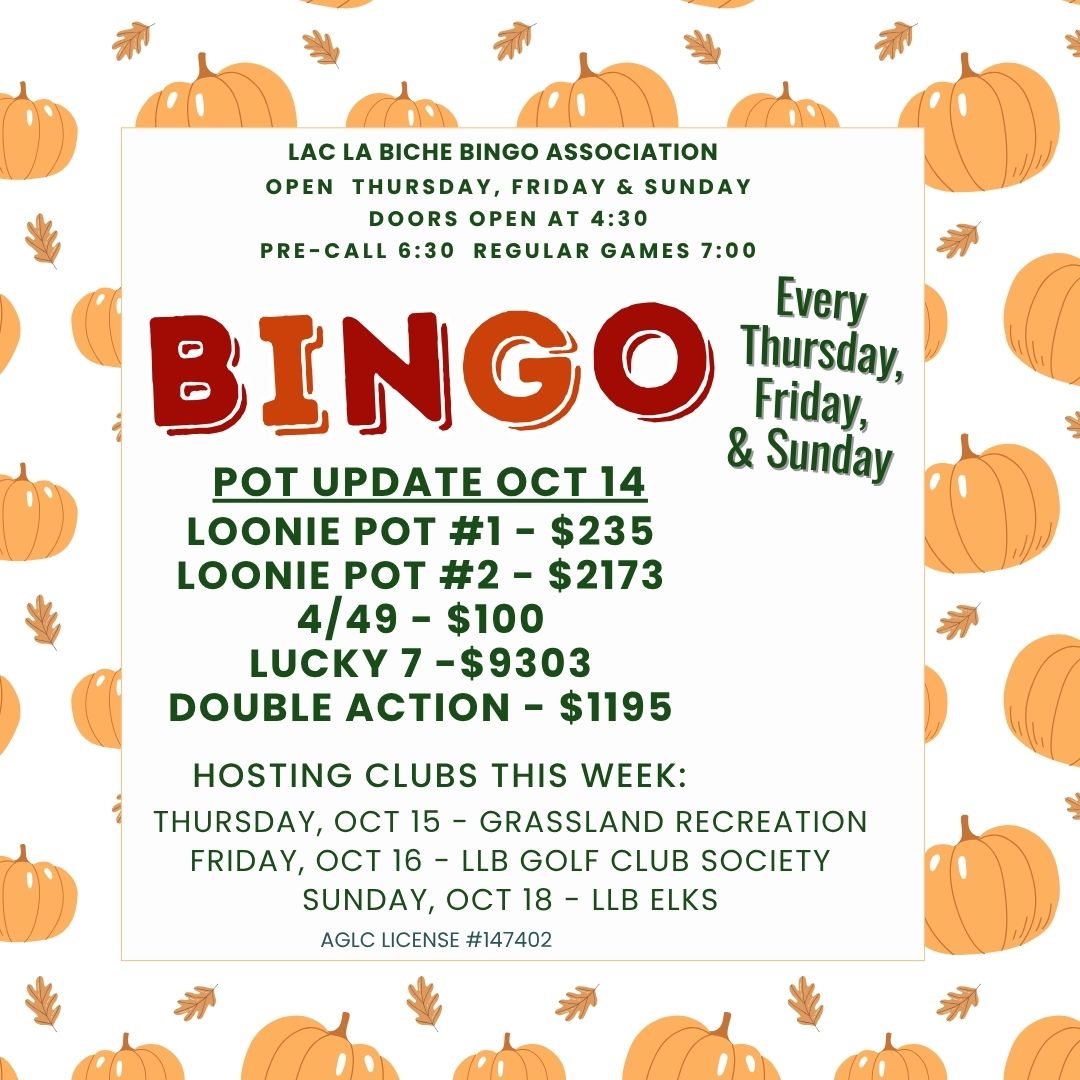 Bingo Pot Updates for Oct 14, 2026.