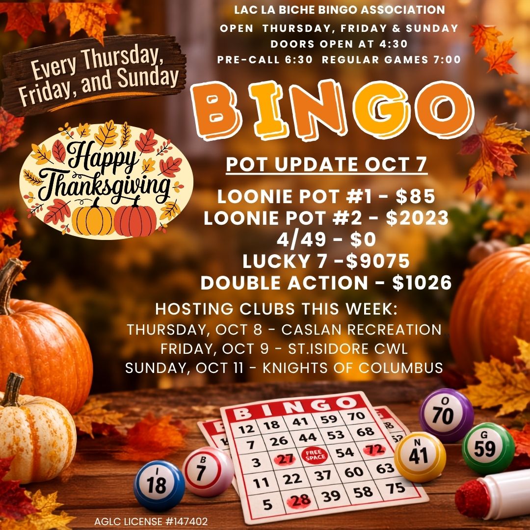 Bingo Pot Updates for Oct 7, 2026.