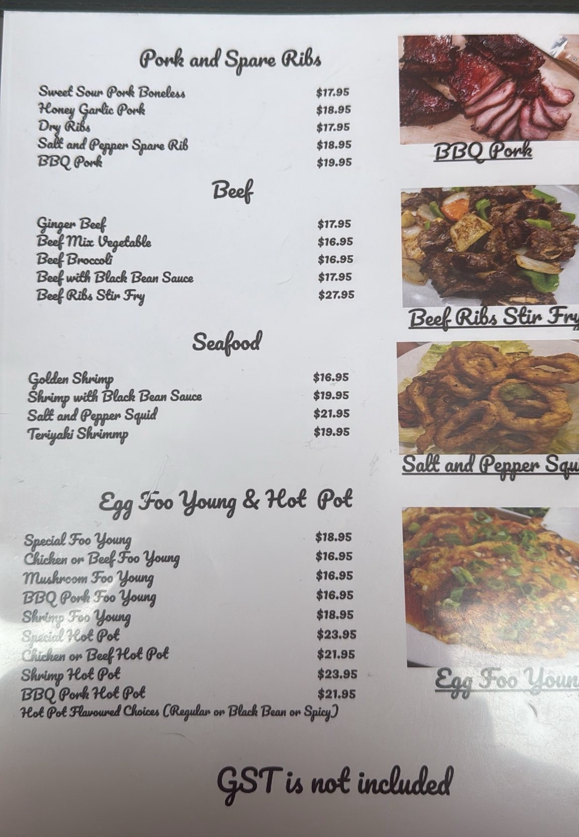 Pork, Beef & Seafood