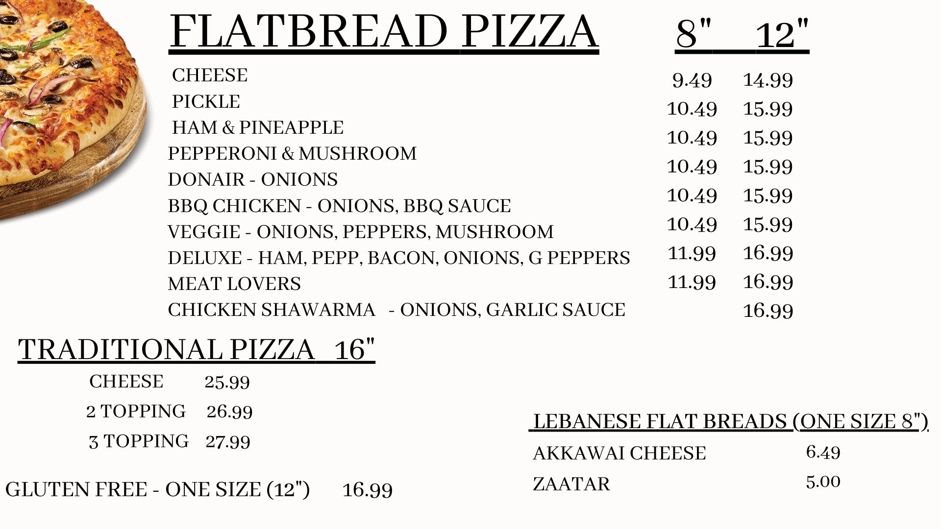 Flatbread Pizza, Traditional Pizza, Lebanese Flat Breads